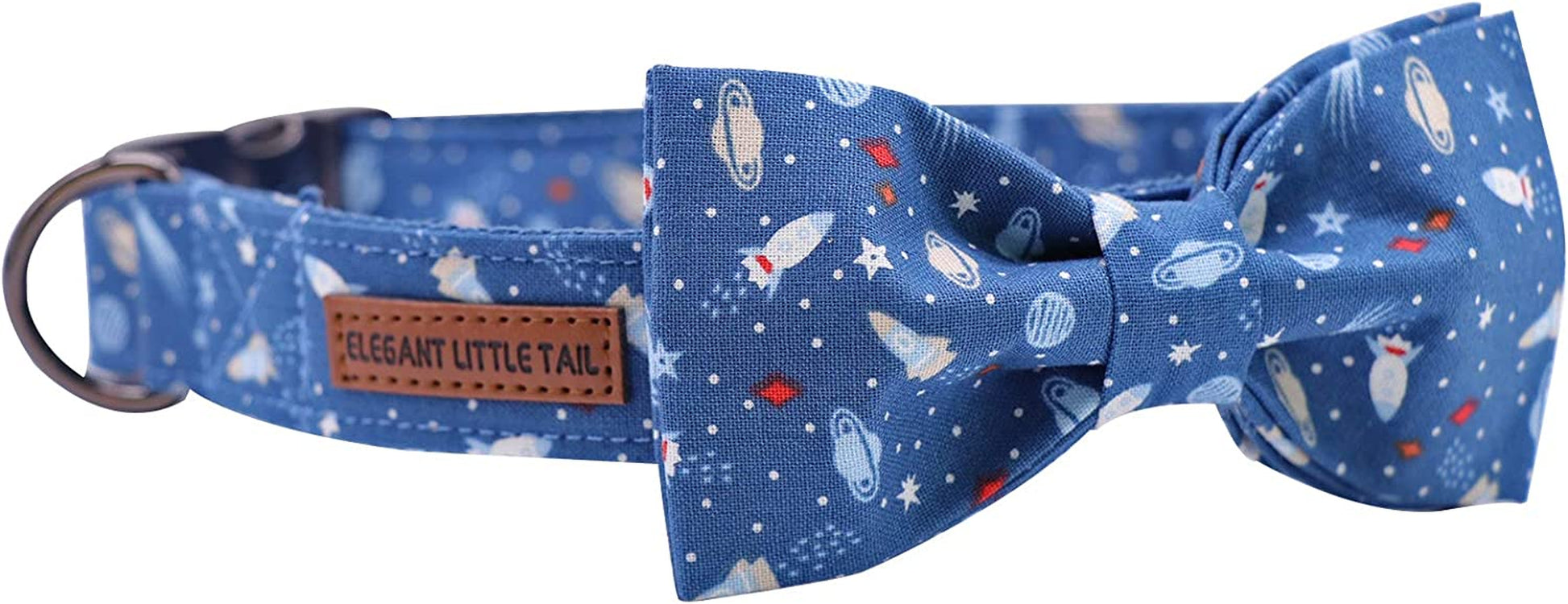 Dog Collar with Bow, Cotton & Webbing, Bowtie Dog Collar, Adjustable Dog Collars for Small Medium Large Dogs and Cats