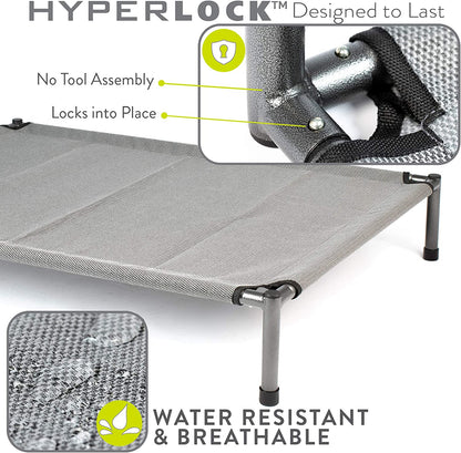 Raised Rest Deluxe Elevated Dog Bed (Outdoor Dog Bed That Is a Washable Dog Bed -Great Raised Dog Bed, Large Dog Bed- X-Large Dog Bed) 40X30X6.99-Holds 125 Lbs-Gray